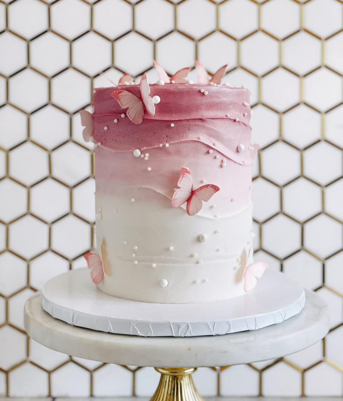 Blushing Butterfly Cake